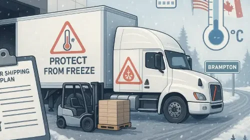 Heated transport concept for Ontario freight that needs protect-from-freeze handling in winter.